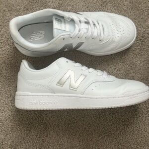 NEW BALANCE ALL WHITE COURT SHOES